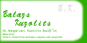 balazs kuzolits business card